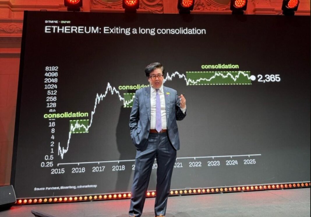 Tom Lee predicts ether will hit $250,000 as corporate validators take over network control