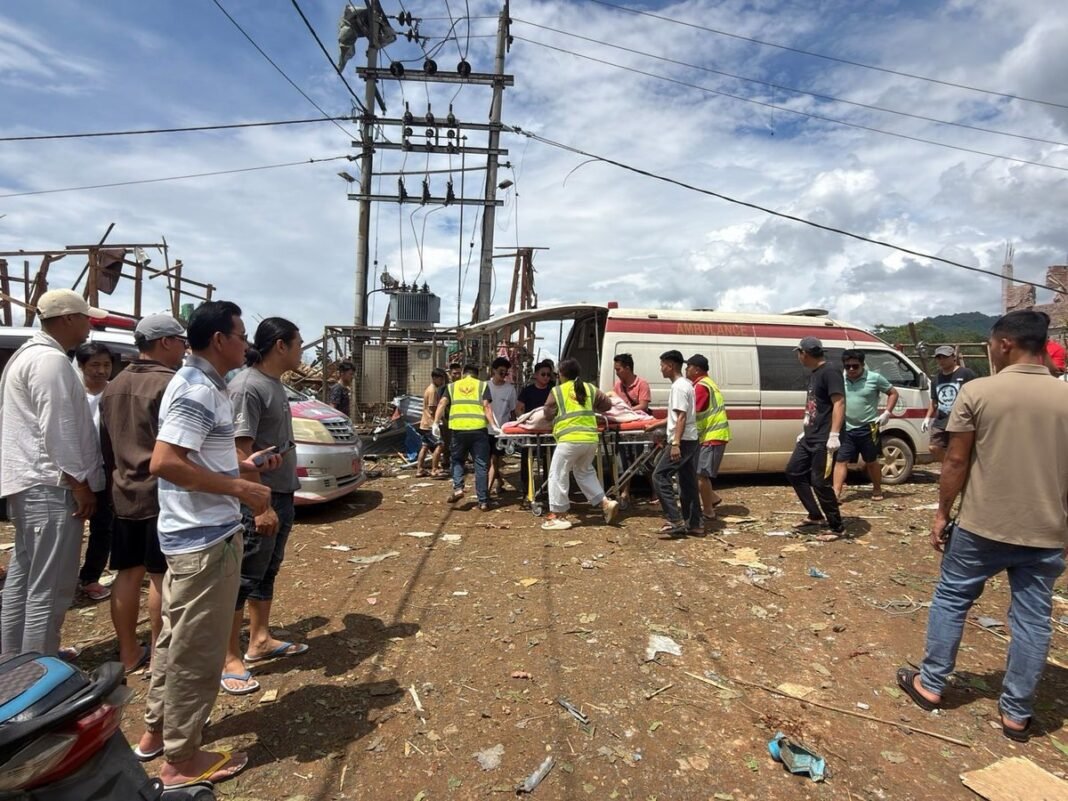 Rescuers dig for bodies after a massive mining explosives blast in Myanmar kills at least 43